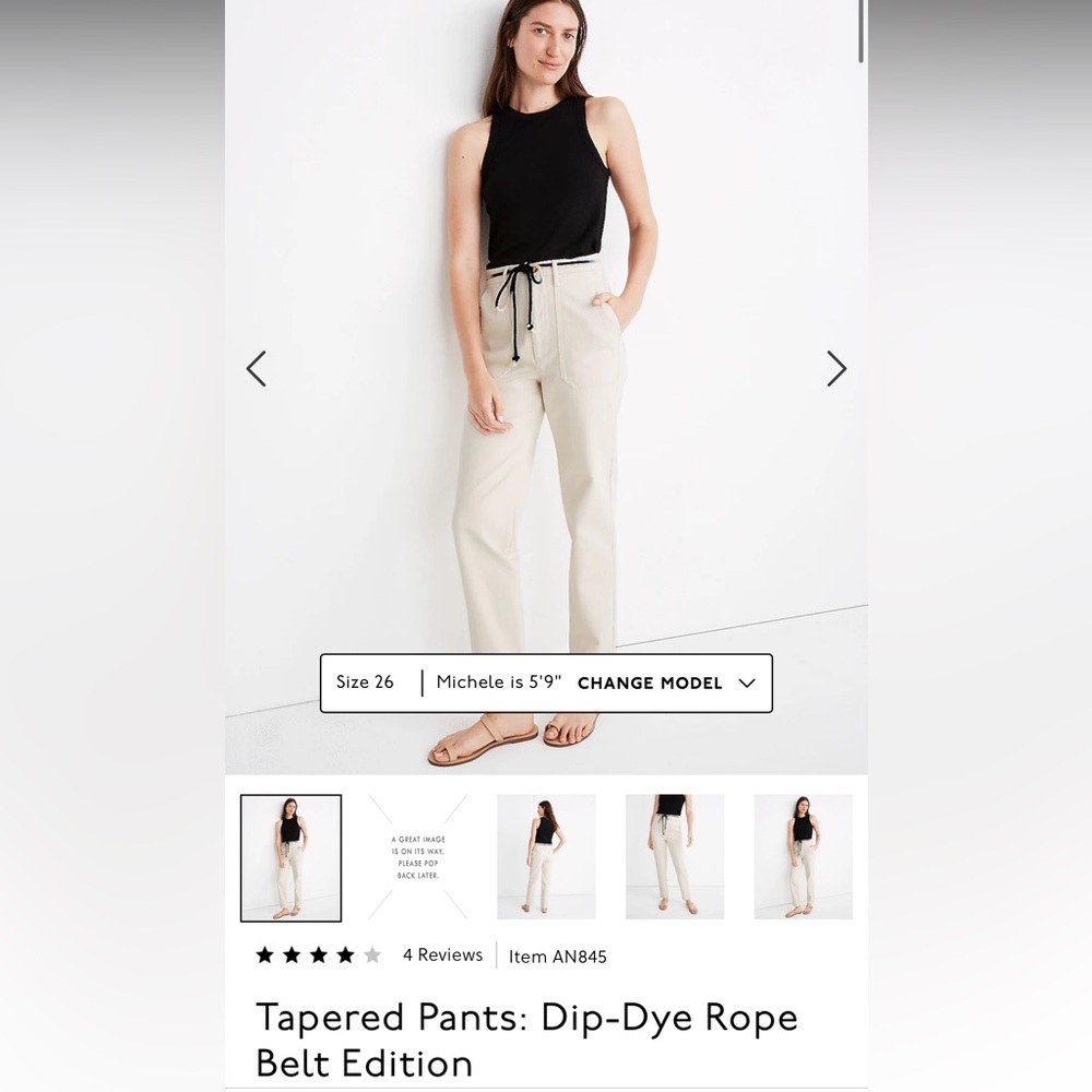 Madewell Tapered Pants: Dip-Dye Rope Belt Edition